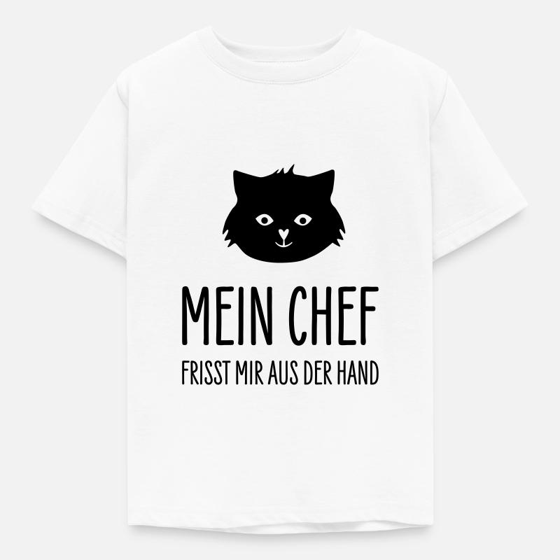 Chat Mon patron me bouffe la main - Cat boss - T-shirt Enfant - blanc