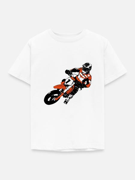 Supermoto - Kinder T-Shirt - Weiß