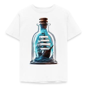 Ship in a Bottle / Message in a Bottle / Ahoy / Anchor - Kids' T-Shirt - white - Front - AI Model Kid Male (0cm)