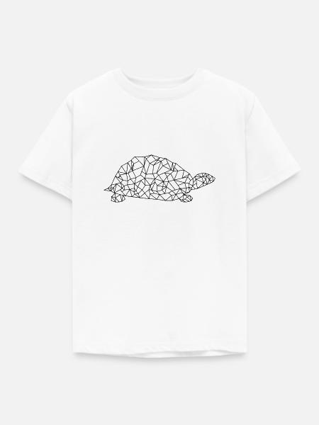 Turtle Polygon - Kinder T-Shirt - Weiß