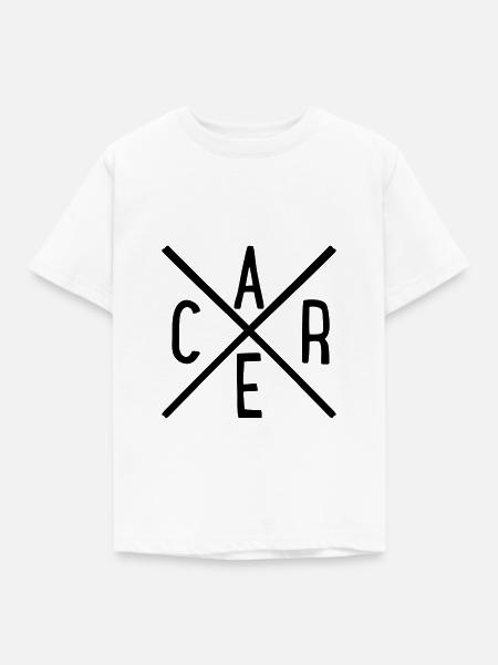 care - Kinder T-Shirt - Weiß