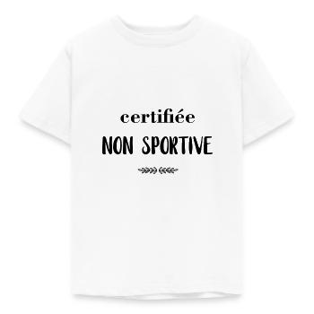 Zertifiziert nicht sportlich - Kinder T-Shirt - Weiß - Vorne - AI Model Kid Male (0cm)