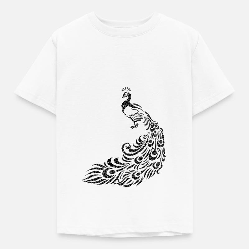 Pfau - Kinder T-Shirt - Weiß
