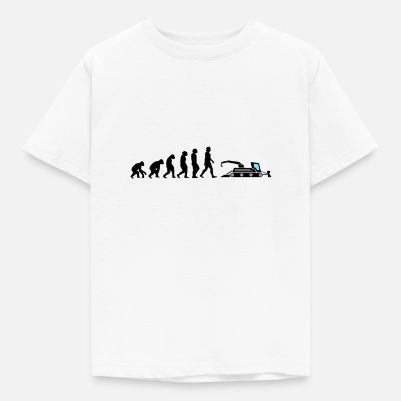 dameuse évolution grue véhicule pente neige - T-shirt Enfant - blanc