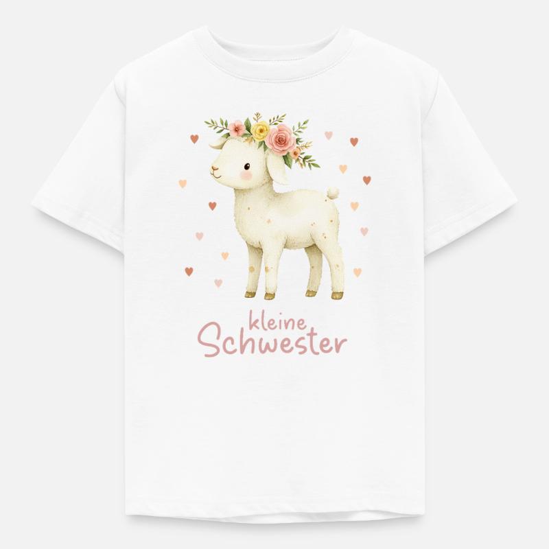 kleine Schwester Laemmchen - Kinder T-Shirt - Weiß