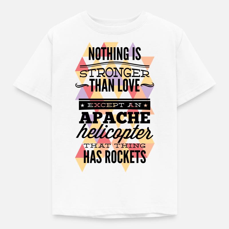Apache-Hubschrauber - Kinder T-Shirt - Weiß