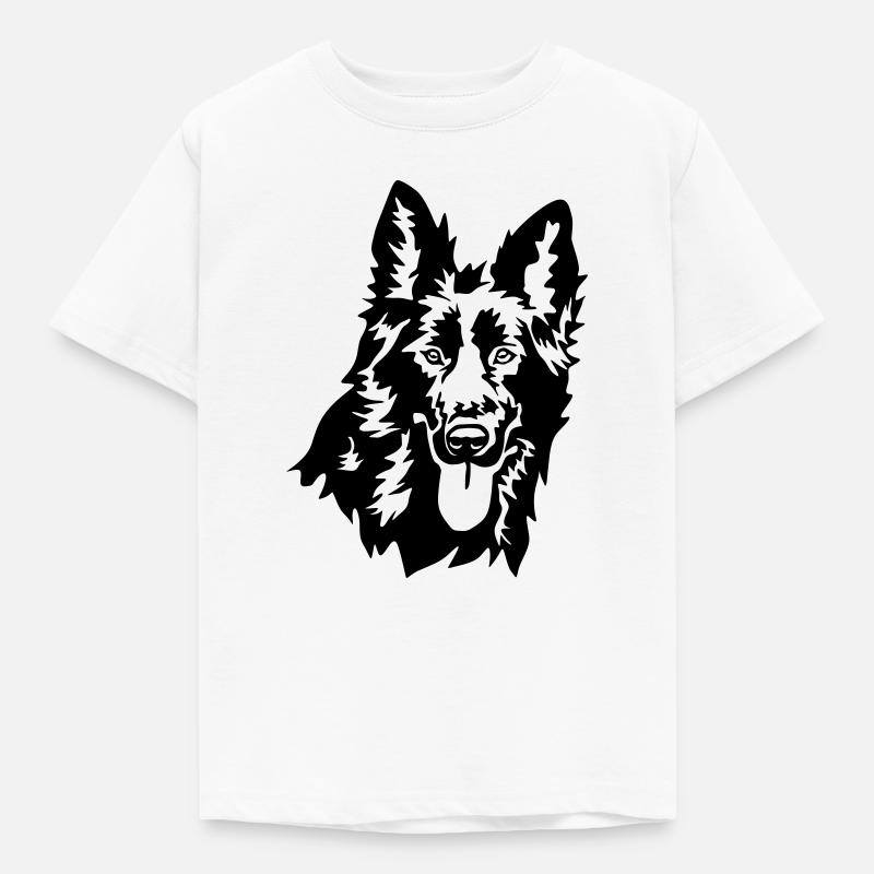German shepherd head - Kids' T-Shirt - white
