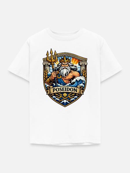 Poseidon Meeresgott  - Kinder T-Shirt - Weiß