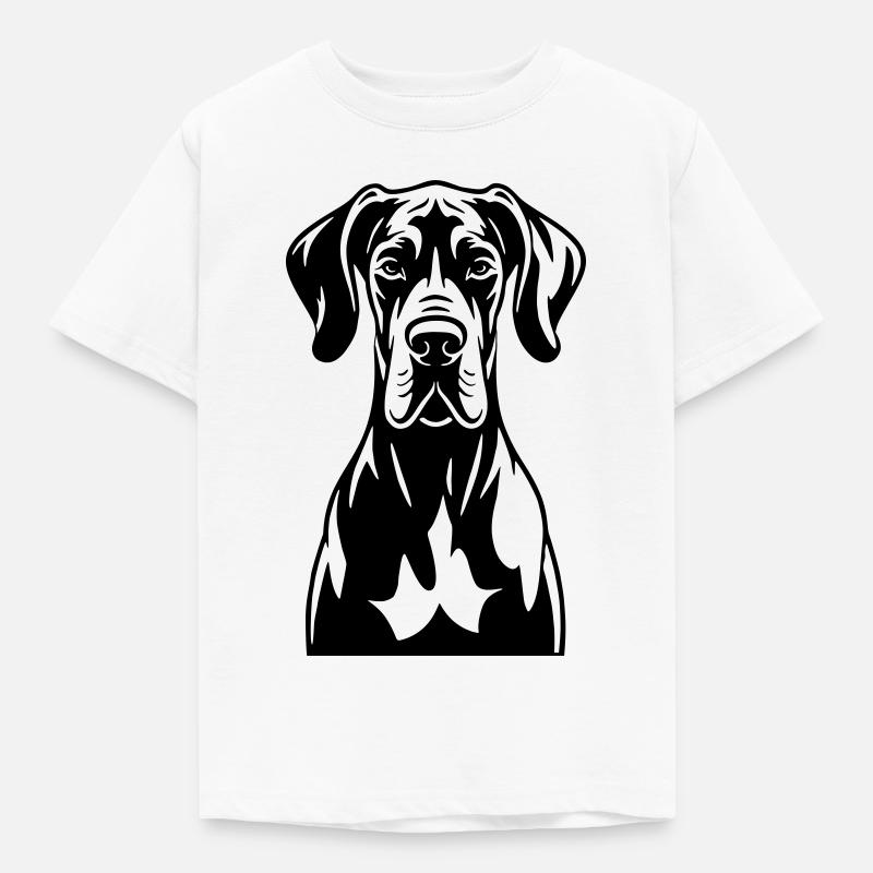 Dogge Frontal  - Kinder T-Shirt - Weiß