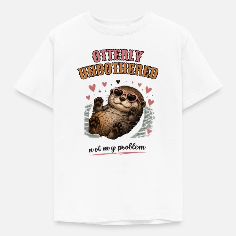 Otterly Unbothered Not My Problem - Kids' T-Shirt - white