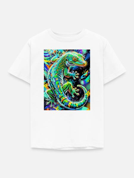 Gecko - Kinder T-Shirt - Weiß