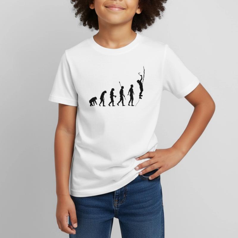 Evolution des Menschen, Eisklettern, Eiskletterer Kinder T-Shirt