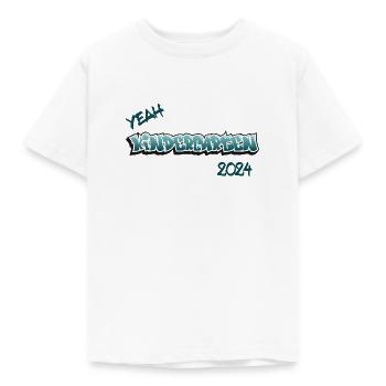 Yeah Kindergarten 2024 Graffiti blau - Kinder T-Shirt - Weiß - Vorne - AI Model Kid Male (0cm)