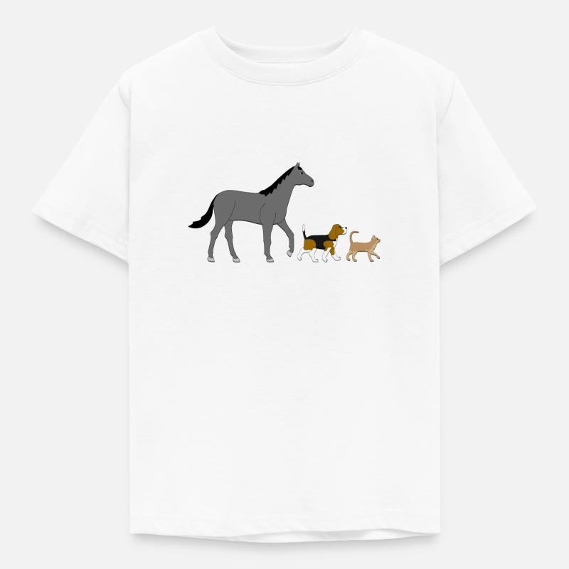 Cheval, chien, chat - T-shirt Enfant - blanc