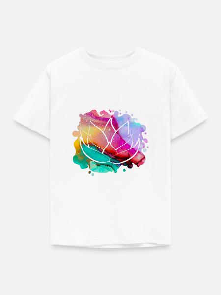 Lotusblume - Kinder T-Shirt - Weiß