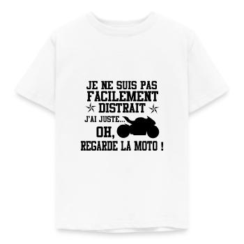 Je ne suis pas facilement distrait MOTO - T-shirt Enfant - blanc - Devant - AI Model Kid Male (0cm)