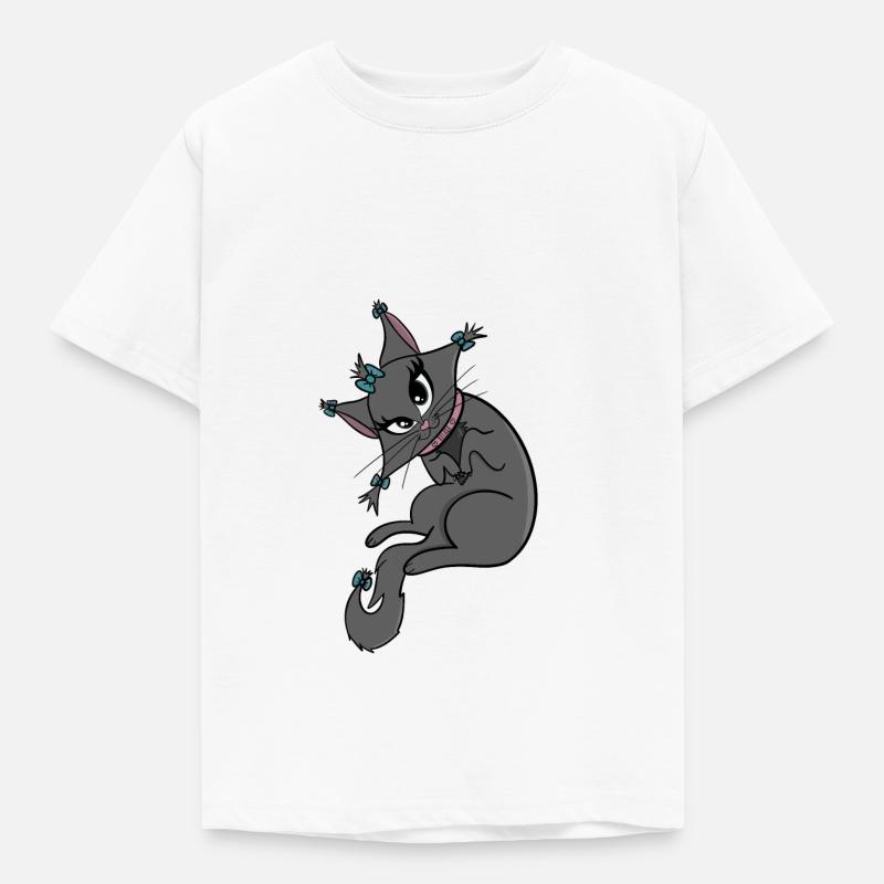 Douce dame de chat chillt - T-shirt Enfant - blanc