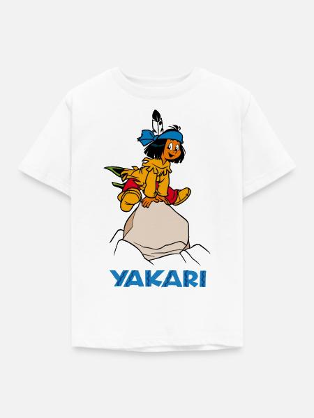 Yakari springt über Stein - Kinder T-Shirt - Weiß