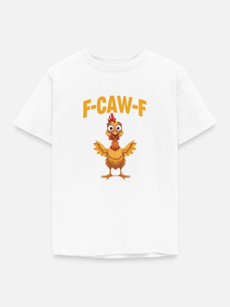 Huhn F-Caw-F Karikatur - Kinder T-Shirt - Weiß