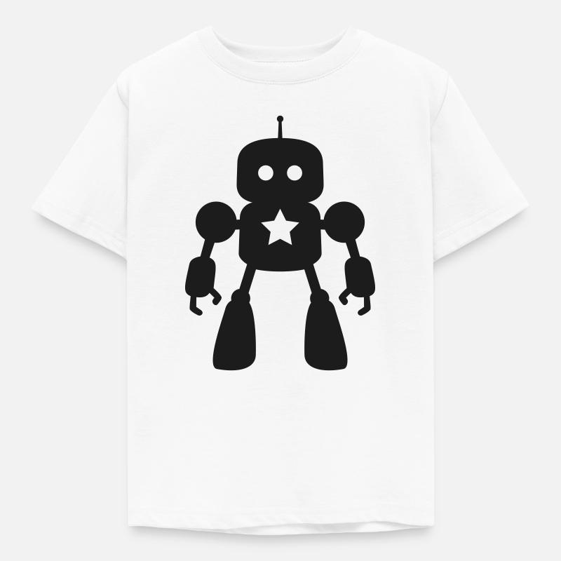 Robot with Star AI Sci-Fi Nerd - Kids' T-Shirt - white