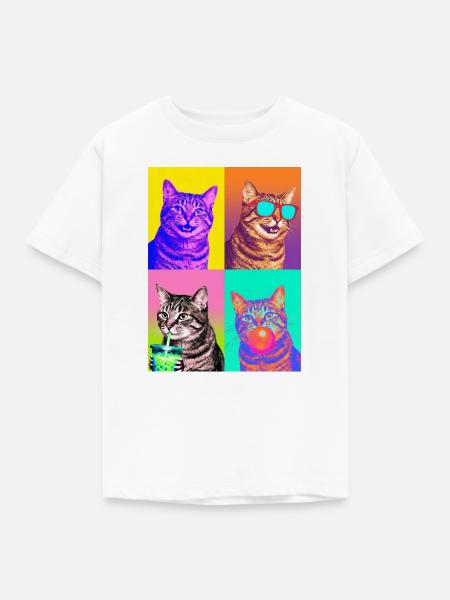 Katzen Manx Katze - Kinder T-Shirt - Weiß