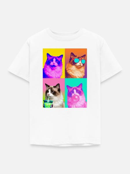 Katzen Ragdoll Katze - Kinder T-Shirt - Weiß