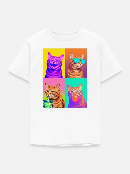 Katzen orange Tabby Katze - Kinder T-Shirt - Weiß
