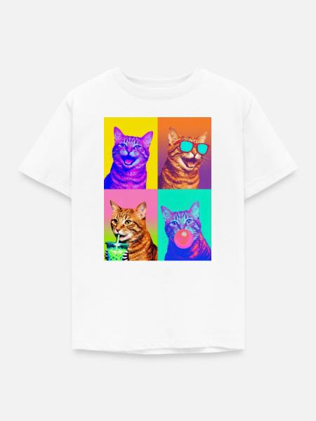 Katzen orange Tabby Katze - Kinder T-Shirt - Weiß