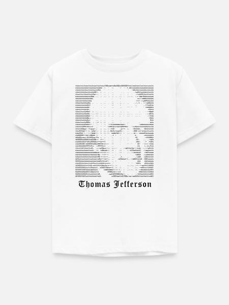 Thomas Jefferson ASCII Kunst - Kinder T-Shirt - Weiß