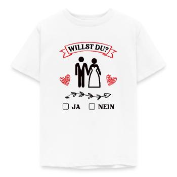Heiratsantrag Willst Du Antrag Hochzeitsantrag - Kinder T-Shirt - Weiß - Vorne - AI Model Kid Male (0cm)