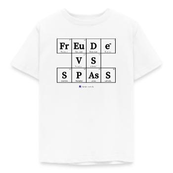 Freude vs. Spass (helle Stoffe) - Kinder T-Shirt - Weiß - Vorne - AI Model Kid Male (0cm)