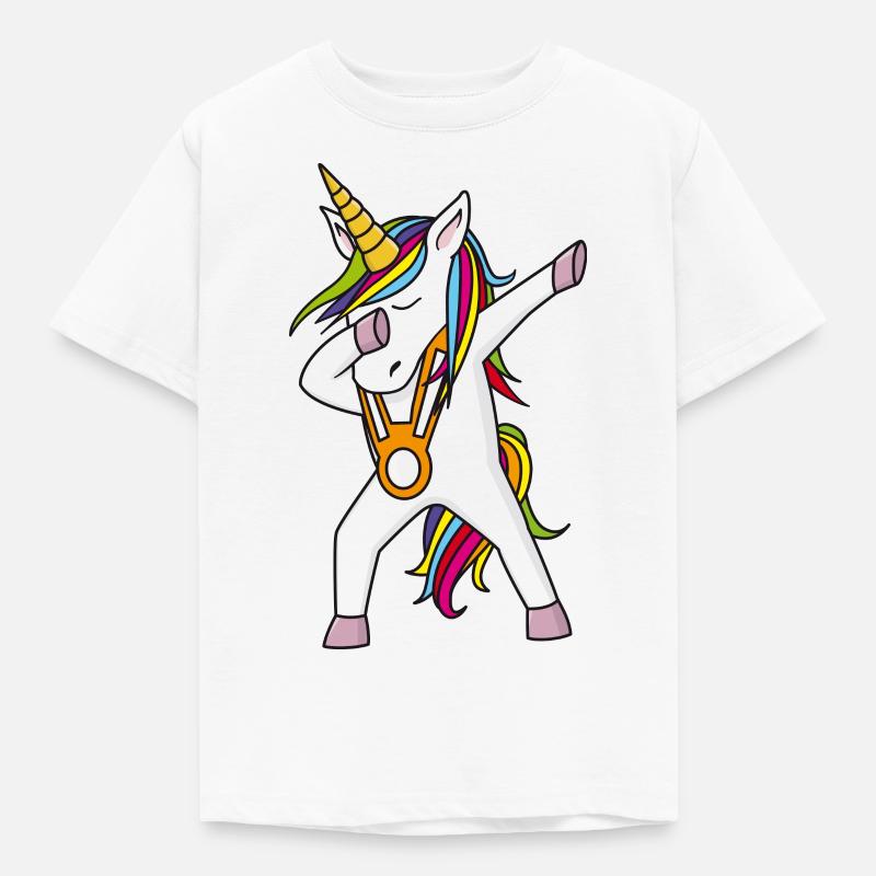 Einhorn Kindergartenbändel - Kinder T-Shirt - Weiß