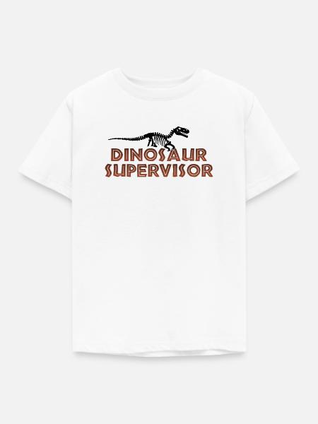 Dinosaur Supervisor - Kinder T-Shirt - Weiß