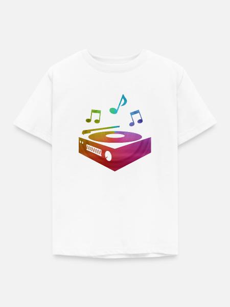 Plattenspieler - Kinder T-Shirt - Weiß