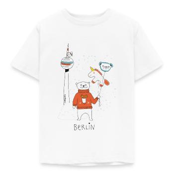 Berliner Bär | Winter am Fernsehturm| littlepublic - Kinder T-Shirt - Weiß - Vorne - AI Model Kid Male (0cm)