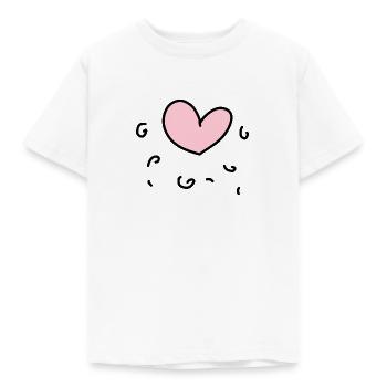 pink heart - Kids' T-Shirt - white - Front - AI Model Kid Male (0cm)