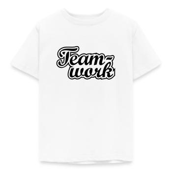 team work - Kids' T-Shirt - white - Front - AI Model Kid Male (0cm)