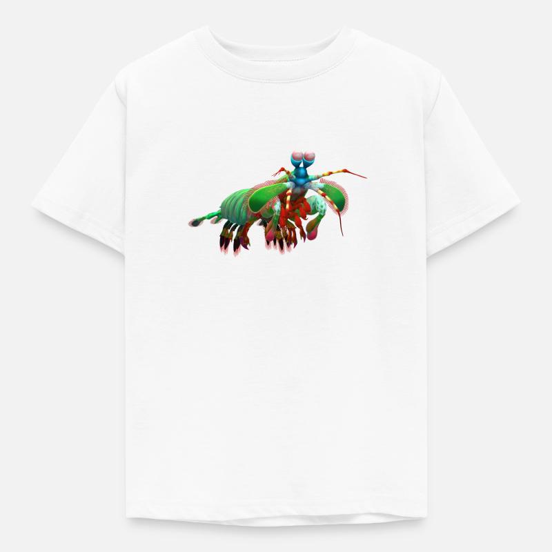 3D mantis shrimp - Kids' T-Shirt - white