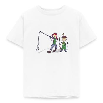 Children fishing - Kids' T-Shirt - white - Front - AI Model Kid Male (0cm)