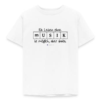 Ein Leben ohne Musik ist möglich, aber sinnlos. - Kinder T-Shirt - Weiß - Vorne - AI Model Kid Male (0cm)