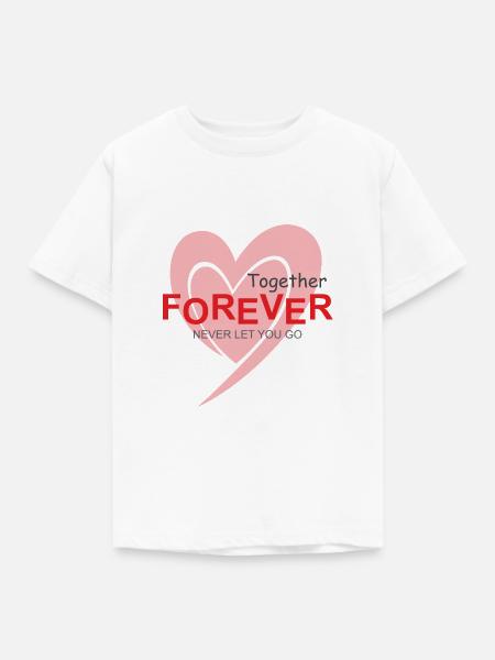 Valentinsgeschenk Together Forever - Kinder T-Shirt - Weiß