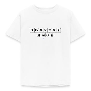 Spannung halten (helle Stoffe) - Kinder T-Shirt - Weiß - Vorne - AI Model Kid Male (0cm)