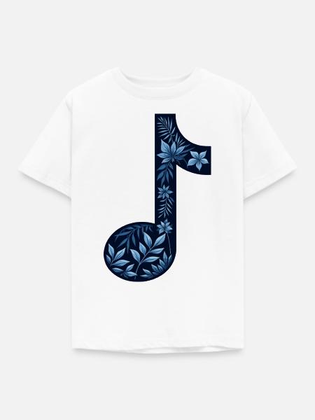 Blume Musiker Musiknote - Kinder T-Shirt - Weiß