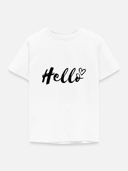 Hello - Kinder T-Shirt - Weiß