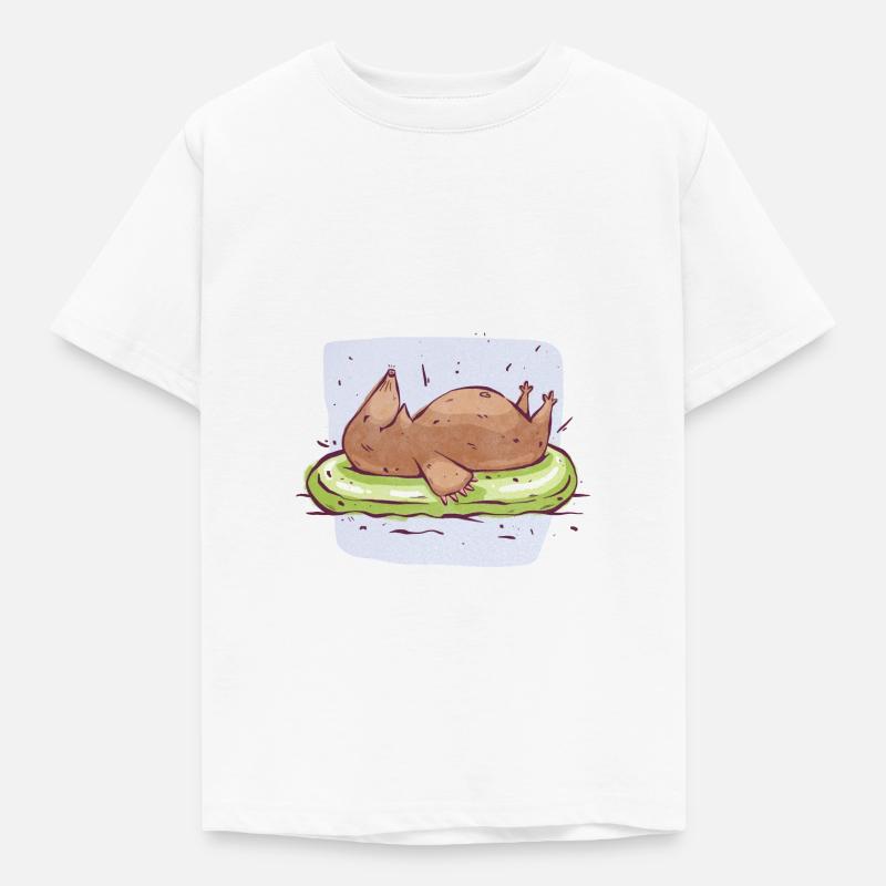 Mole on water - Kids' T-Shirt - white