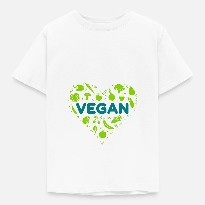 Veganes Herz - Kinder T-Shirt - Weiß