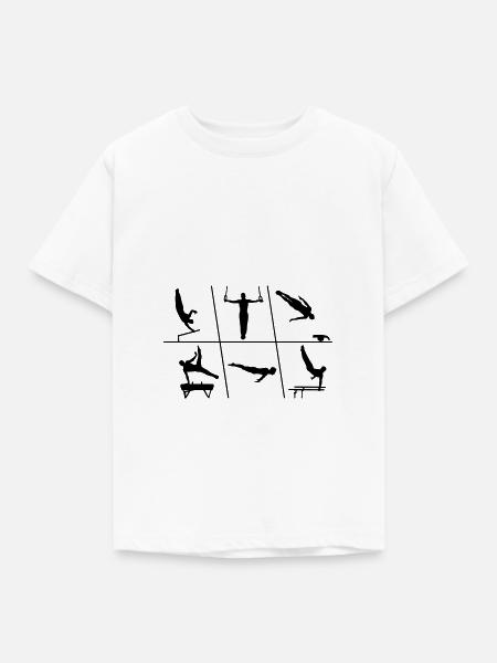 Turnen, Turner, Men's Gymnastics - Kinder T-Shirt - Weiß