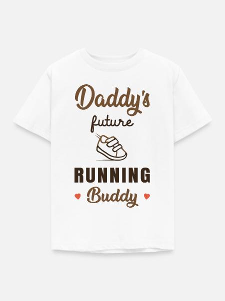 Papas zukünftiger Laufkumpel - Kinder T-Shirt - Weiß