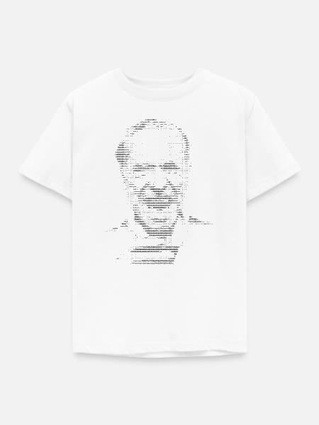 Charles Bukowski-Porträt ASCII - Kinder T-Shirt - Weiß