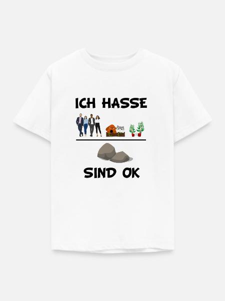 Ich hasse Menschen Tiere und Pflanzen - Kinder T-Shirt - Weiß